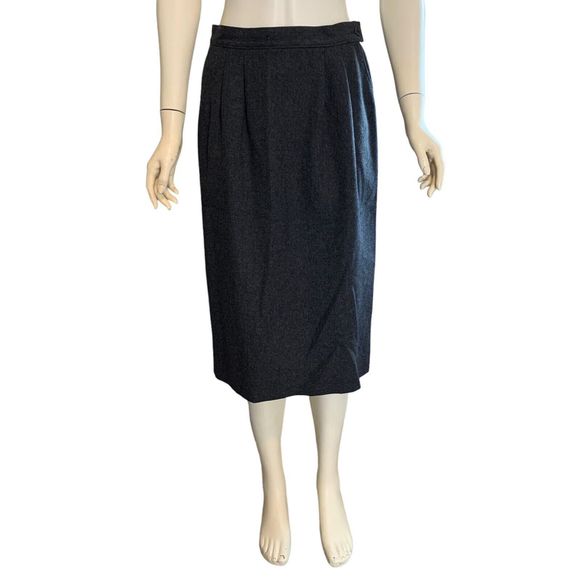 Vintage Miss Pendleton 8 Wool Midi Skirt Gray Straight Career - Picture 12 of 12